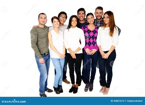 Group of a Smiling Friends Standing Together Stock Image - Image of hugs, joyful: 45861673