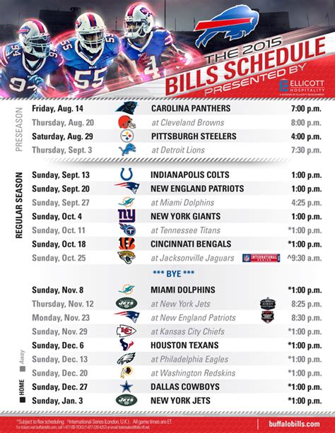 Bills Printable Schedule 2024