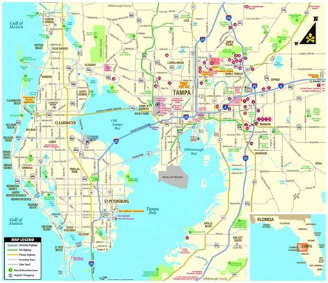 Pocket Map - Map Of Tampa Florida And Surrounding Area | Printable Maps