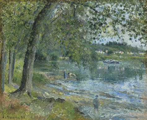 Camille Pissarro (1830-1903) | Bords de l'Oise à Auvers-sur-Oise | 19th Century, Paintings ...