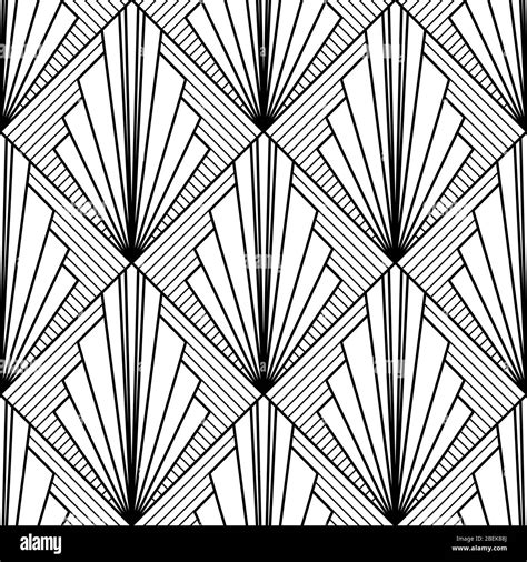 Art Deco Pattern. Fanning seamless black and white background Stock Vector Image & Art - Alamy