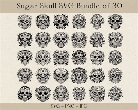 Sugar Skull SVG Skull SVG Floral Skull Svg Skull Clipart - Etsy