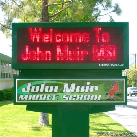 School Sign for John Muir Middle School - Burbank, CA