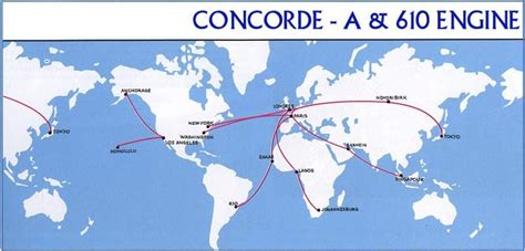 Potential Concorde Routes | Route map, Concorde, Vintage airlines