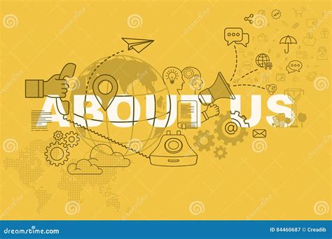 About Us Website Banner Concept with Thin Line Flat Design Stock Vector ...