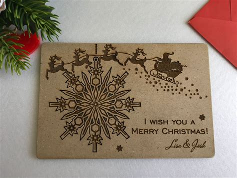 Personalized Christmas Greeting Cards Custom Wood Cards - Etsy UK