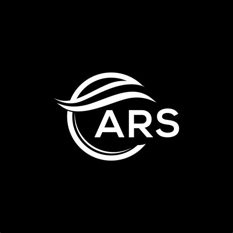 ARS letter logo design on black background. ARS creative circle logo ...