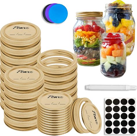 100 pcs (50 pcs Canning Lids + 50 pcs Rings) Regular Mouth Canning Lids and Rings | Bulk Canning ...