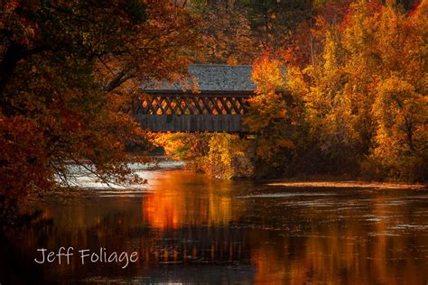 Henniker Covered Bridge - New England Fall Foliage