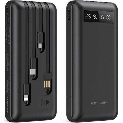 20000mAh Power Bank Portable Charger with Cables, USB Fast Charging for ...