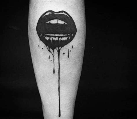 Best Of Vampire Lips Tattoo Meaning And View | Black tattoos, Kiss tattoos, Lip tattoos