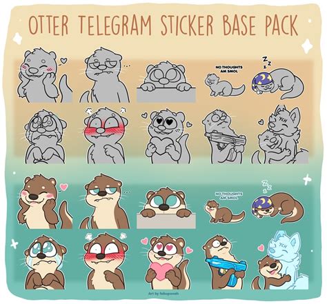 Otter Telegram Sticker pack Base - Ponah 's Ko-fi Shop - Ko-fi ️ Where ...