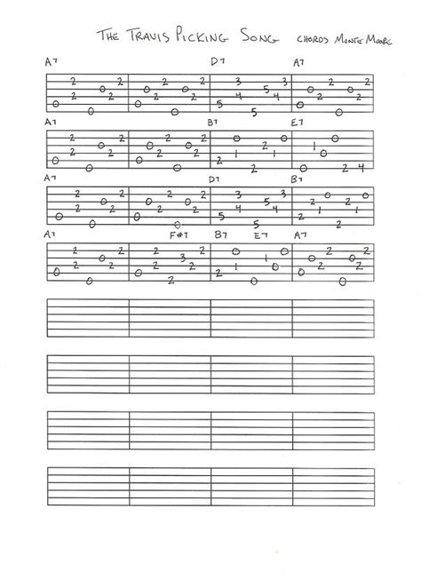 Guitar Jazz Tabs - Travis Picking Song - Monte Moore