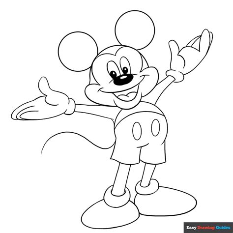 Mickey Mouse Coloring Page | Easy Drawing Guides