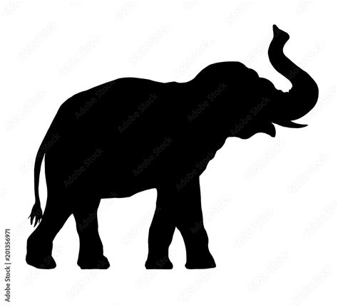 elephant silhouette Stock Vector | Adobe Stock