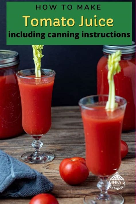 Canning Tomato Juice - Binky's Culinary Carnival