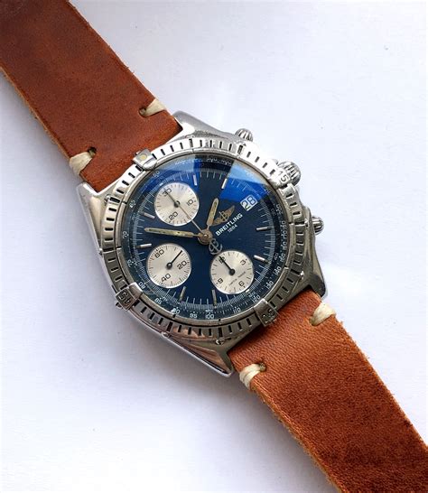 Serviced Breitling Chronomat Vintage Automatic Blue Dial | Vintage Portfolio