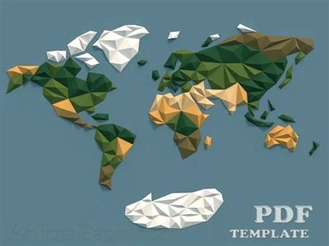 World Map Paper craft ⋆ Mypapercraft.Net | World map crafts, Paper art design, Map paper