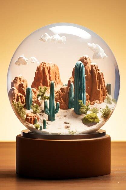 Premium AI Image | snow globe with a desert