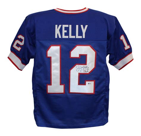 Jim Kelly Autographed/Signed Pro Style Blue XL Jersey BAS 26509 – Denver Autographs