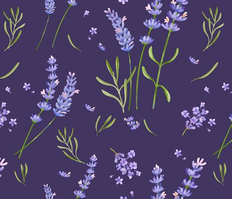 Hand drawn lavender flower pattern | Premium Vector - rawpixel