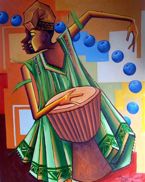 Yoruba Drummer Painting by OKULAJA AZEEZ | Saatchi Art