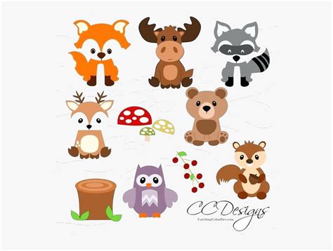 Animal Baby Woodland Animals Clipart Free Set Cute - Woodland Animals Svg Cut Files, HD Png ...