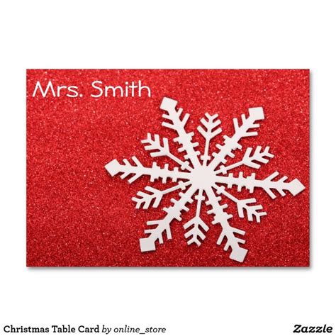 Christmas Table Card | Zazzle | Christmas postcard, Red christmas cards ...