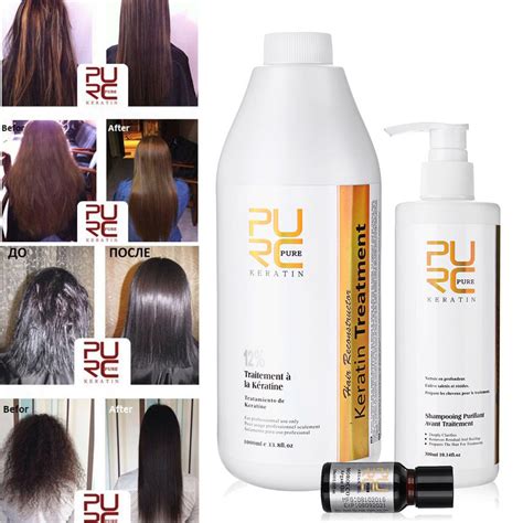 PURC Brazilian Keratin Treatment Formalin Pure Keratin Straightening Smoothing Repair Frizz ...