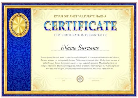Premium Vector | Certificate Of Achievement Blank Template. pertaining to Blank Certificate Of ...