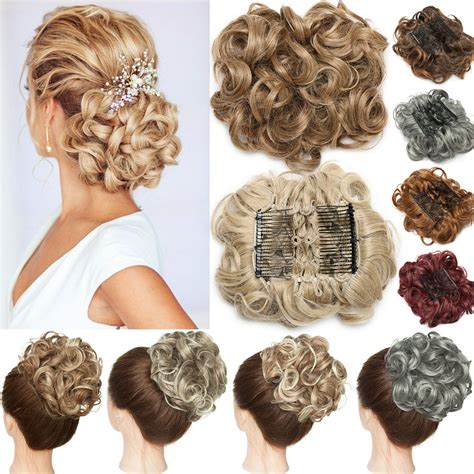 Benehair Messy Curly Hair Bun Easy Stretch Chignon Hair Extensions Clip ...