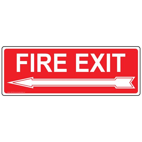 Enter / Exit Fire Exit Sign - Fire Exit With Left Arrow