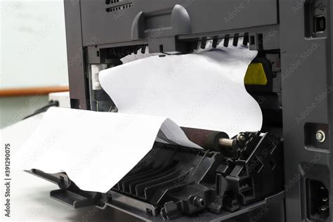 Paper Stuck, Paper Jam In Printer At Office Stock Photo | Adobe Stock