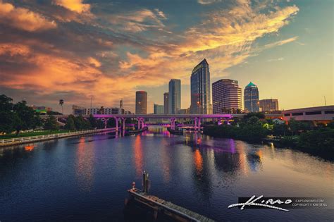 Tampa Skyline Downtown at the Waterway Early Morning Sunrise | HDR Photography by Captain Kimo