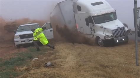 Texas trooper severely injured in 18 wheeler crash caught on camera | ABC7 - YouTube