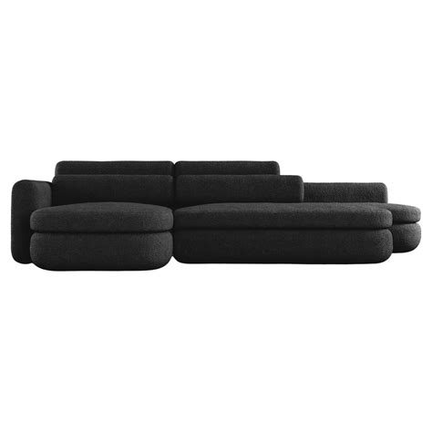 ASYM SECTIONAL - Modern Asymmetrical Sectional Sofa in Black Boucle For Sale at 1stDibs | boucle ...
