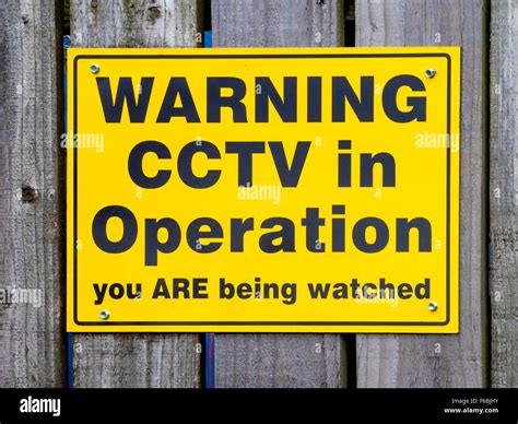 Notice warning of the presence of CCTV surveillance cameras Warning CCTV in operation you are ...