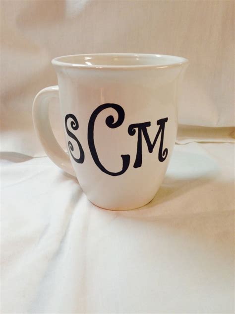 Monogrammed Coffee Cup Initial Mug Personalized Gift Hand