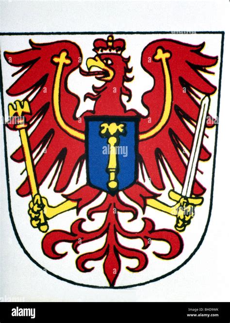 coat of arms / flags, coat of arms of the State of Brandenburg, white ...