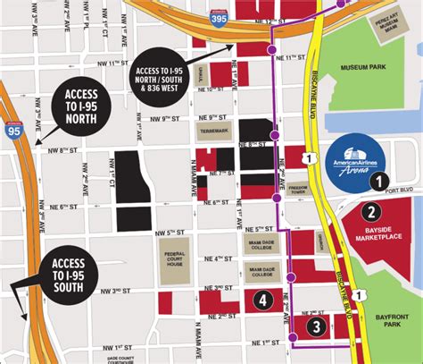 American_Airlines_Arena_Parking_Map - Stadium Parking Guides