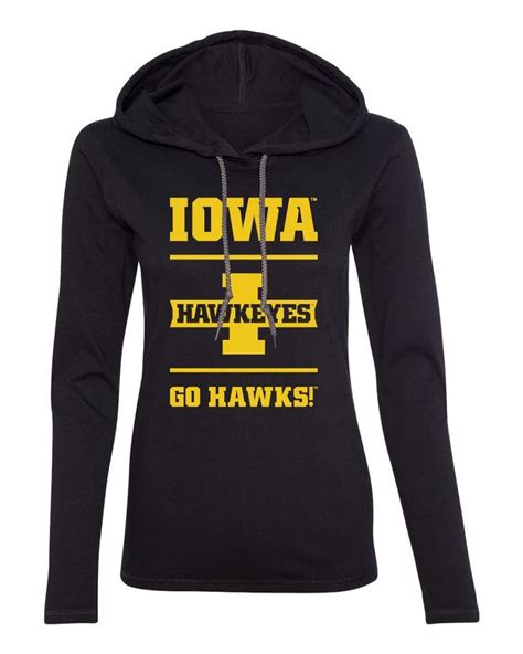 Women's Iowa Hawkeyes Long Sleeve Hooded Tee Shirt - Iowa Hawkeyes - Go ...