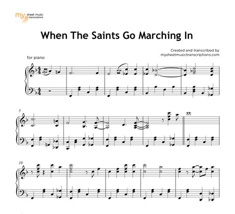 When the saints go marching in - jazz piano sheet music (.pdf) • My Sheet Music Transcriptions