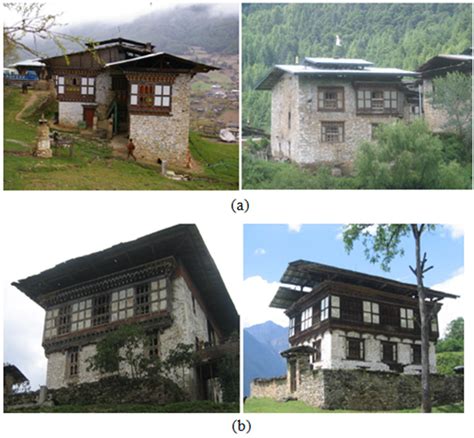 Figure 14. Traditional houses in eastern Bhutan, (a) Bumthang and (b) Lhuntse [3] : A Review on ...