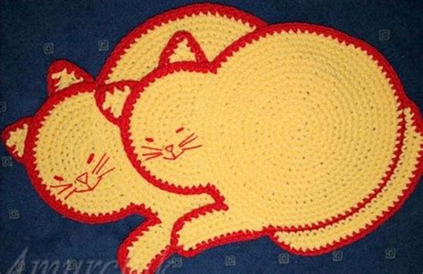 Vintage Crochet Pattern Cat Rug Cat Mat PDF Instant Digital - Etsy