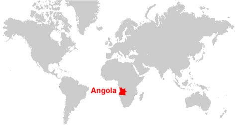 Angola On A World Map - Amargo Marquita