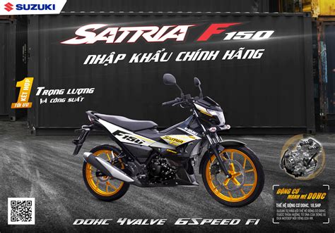 Satria F150 Fi - Xanh Bạc Đen 2023 - Xe Máy Hoàn Phước - Xe máy Quảng Ngãi