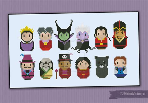 Mini People - Disney Villains cross stitch pattern by cloudsfactory on DeviantArt