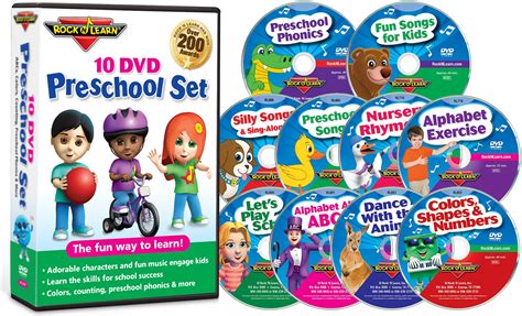 Buy 10 DVD Preschool Set by Rock 'N Learn (Alphabet, Colors, Shapes, Counting, Preschool Phonics ...