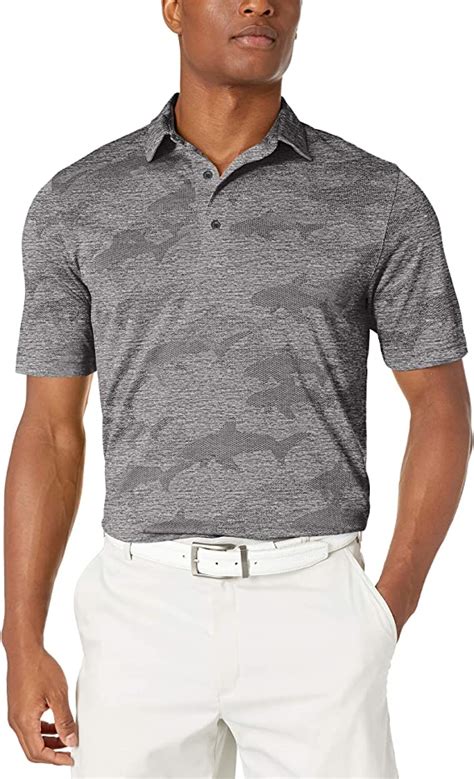 Greg Norman Mens Shark Jacquard Golf Polo Shirts