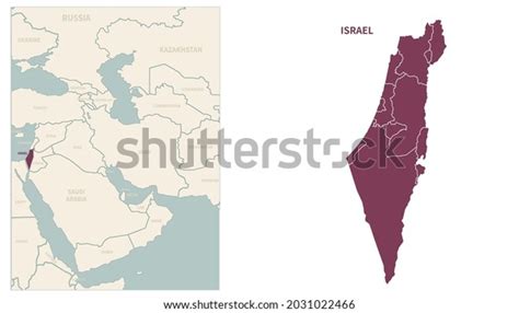 Israel Map Map Israel Neighboring Countries Stock Vector (Royalty Free ...